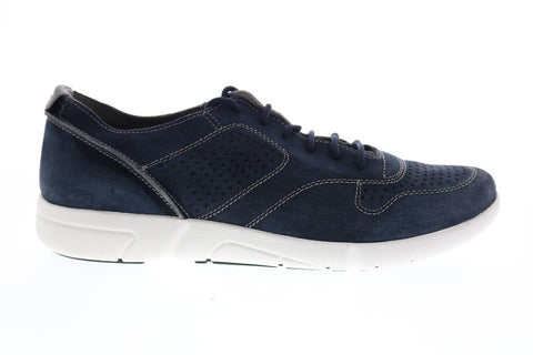 Geox U Brattley A Mens Blue Suede Lace Up Euro Sneakers Shoes