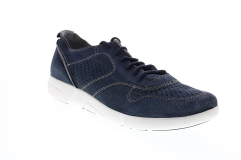 Geox U Brattley A Mens Blue Suede Lace Up Euro Sneakers Shoes