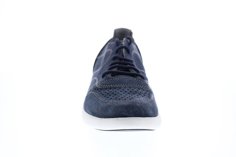 Geox U Brattley A Mens Blue Suede Lace Up Euro Sneakers Shoes