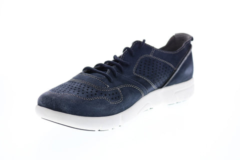 Geox U Brattley A Mens Blue Suede Lace Up Euro Sneakers Shoes