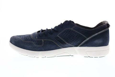 Geox U Brattley A Mens Blue Suede Lace Up Euro Sneakers Shoes
