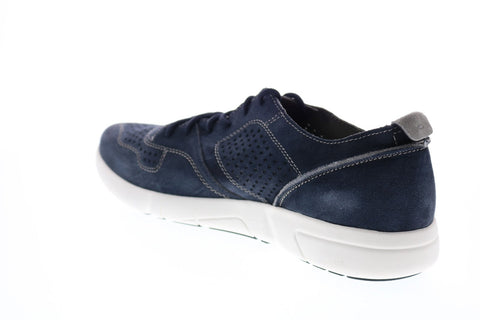 Geox U Brattley A Mens Blue Suede Lace Up Euro Sneakers Shoes