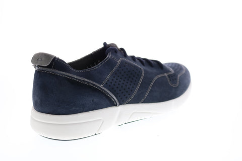 Geox U Brattley A Mens Blue Suede Lace Up Euro Sneakers Shoes