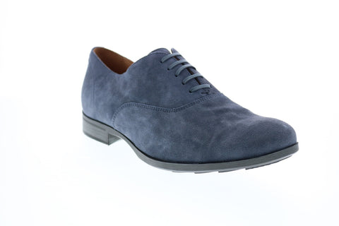 Geox U Besmington B Mens Blue Suede Oxfords & Lace Ups Plain Toe Shoes