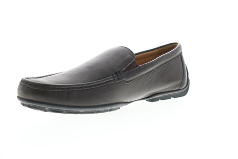 Geox U Moner C Mens Brown Leather Loafers & Slip Ons Moccasin Shoes