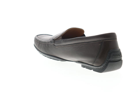 Geox U Moner C Mens Brown Leather Loafers & Slip Ons Moccasin Shoes