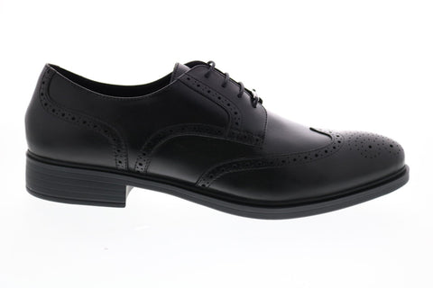 Geox U Yoris Np Abx D Mens Black Leather Oxfords & Lace Ups Wingtip & Brogue Shoes