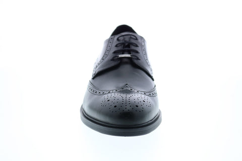 Geox U Yoris Np Abx D Mens Black Leather Oxfords & Lace Ups Wingtip & Brogue Shoes