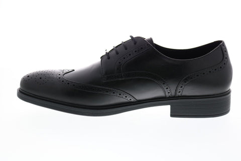 Geox U Yoris Np Abx D Mens Black Leather Oxfords & Lace Ups Wingtip & Brogue Shoes