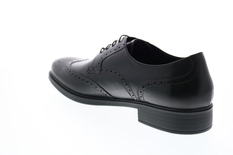 Geox U Yoris Np Abx D Mens Black Leather Oxfords & Lace Ups Wingtip & Brogue Shoes