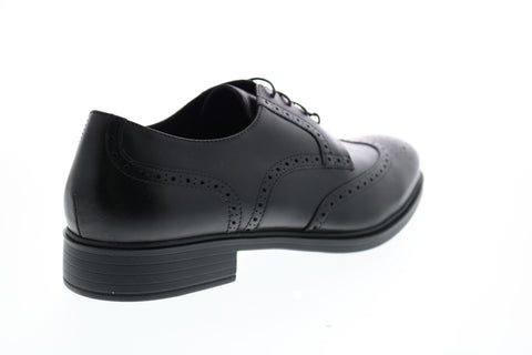 Geox U Yoris Np Abx D Mens Black Leather Oxfords & Lace Ups Wingtip & Brogue Shoes