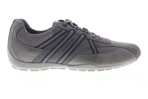 Geox U Ravex U743FB0AU14C9004 Mens Gray Suede Lace Up Low Top Sneakers Shoes