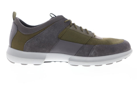 Geox U Traccia U743RB02211CB39A Mens Green Suede Lace Up Low Top Sneakers Shoes
