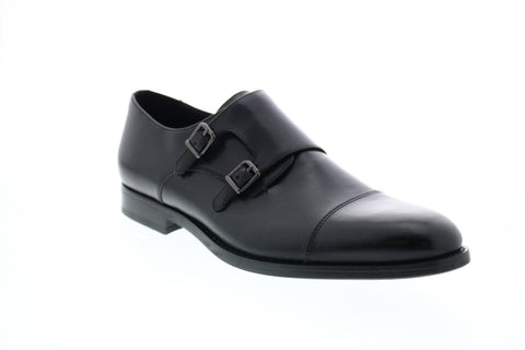 Geox U Hampstead B Mens Black Leather Oxfords & Lace Ups Monk Strap Shoes