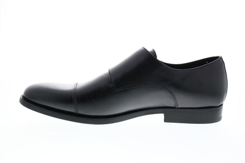 Geox U Hampstead B Mens Black Leather Oxfords & Lace Ups Monk Strap Shoes