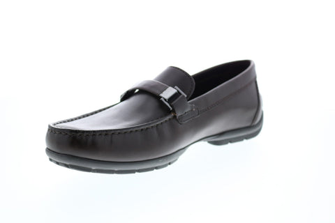 Geox U Moner W 2fit A Mens Brown Leather Loafers & Slip Ons Moccasin Shoes