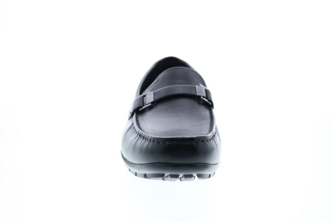 Geox U Moner W 2fit A Mens Black Leather Loafers & Slip Ons Moccasin Shoes