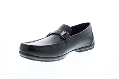 Geox U Moner W 2fit A Mens Black Leather Loafers & Slip Ons Moccasin Shoes
