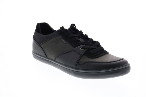 Geox U Box A Mens Black Leather Lace Up Euro Sneakers Shoes