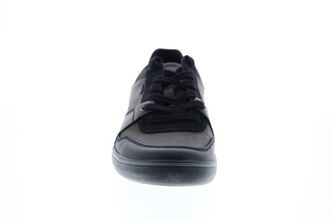 Geox U Box A Mens Black Leather Lace Up Euro Sneakers Shoes