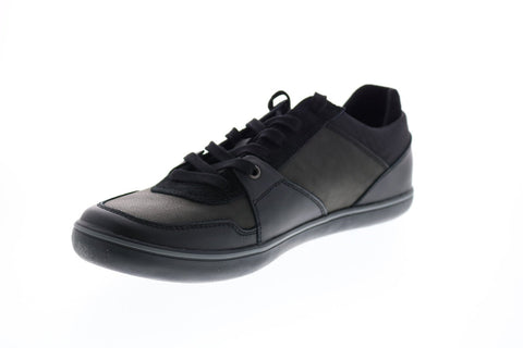 Geox U Box A Mens Black Leather Lace Up Euro Sneakers Shoes