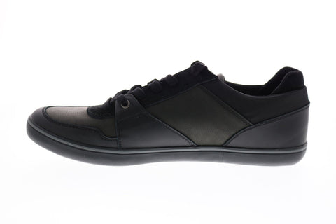 Geox U Box A Mens Black Leather Lace Up Euro Sneakers Shoes
