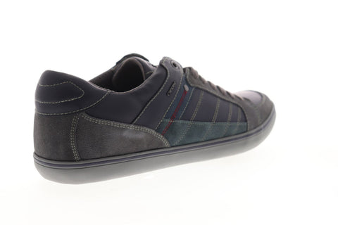 Geox U Box U74R3D022MEC9AF4 Mens Blue Leather Lace Up Low Top Sneakers Shoes