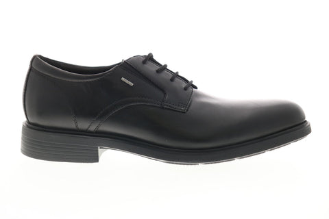 Geox U Dublin Np Abx B Mens Black Leather Oxfords & Lace Ups Plain Toe Shoes