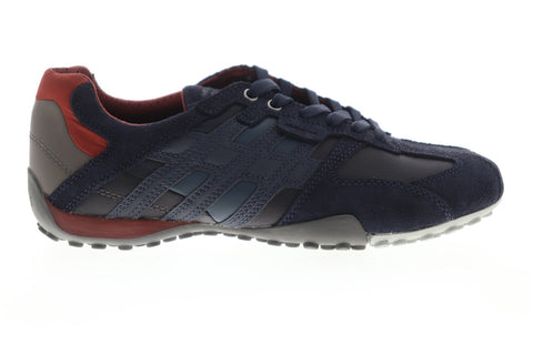 Geox U Snake U8207E022MECF46L Mens Blue Suede Lace Up Low Top Sneakers Shoes