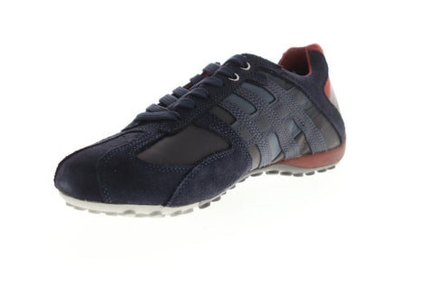 Geox U Snake U8207E022MECF46L Mens Blue Suede Lace Up Low Top Sneakers Shoes