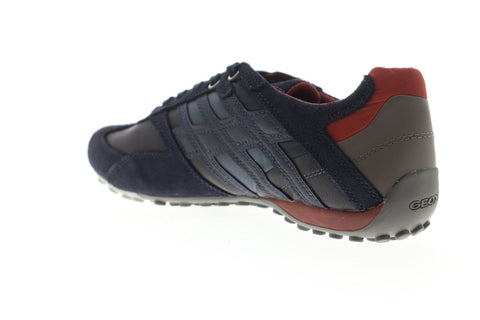 Geox U Snake U8207E022MECF46L Mens Blue Suede Lace Up Low Top Sneakers Shoes