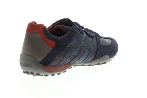 Geox U Snake U8207E022MECF46L Mens Blue Suede Lace Up Low Top Sneakers Shoes