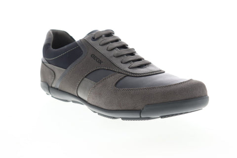 Geox U Edgware U823BB05422C9AF4 Mens Gray Suede Lace Up Low Top Sneakers Shoes