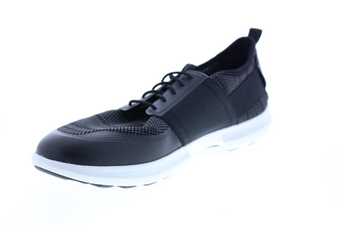 Geox U Traccia B Mens Black Canvas Lace Up Euro Sneakers Shoes