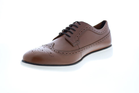 Geox U Winfred C Mens Brown Leather Oxfords & Lace Ups Wingtip & Brogue Shoes