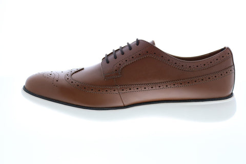 Geox U Winfred C Mens Brown Leather Oxfords & Lace Ups Wingtip & Brogue Shoes