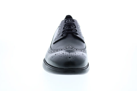 Geox U Winfred C Mens Black Leather Oxfords & Lace Ups Wingtip & Brogue Shoes