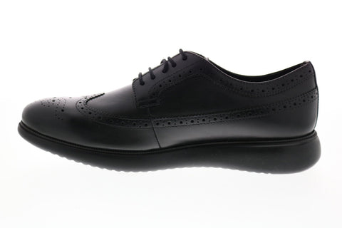 Geox U Winfred C Mens Black Leather Oxfords & Lace Ups Wingtip & Brogue Shoes