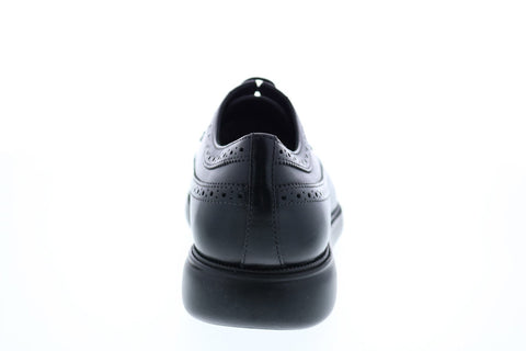 Geox U Winfred C Mens Black Leather Oxfords & Lace Ups Wingtip & Brogue Shoes