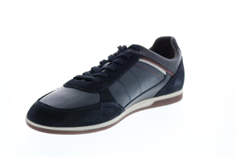 Geox U Renan B Mens Blue Leather Lace Up Euro Sneakers Shoes