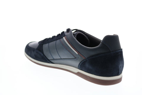 Geox U Renan B Mens Blue Leather Lace Up Euro Sneakers Shoes