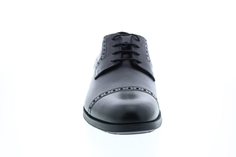 Geox U Hilstone 2fit A Mens Black Leather Oxfords & Lace Ups Cap Toe Shoes