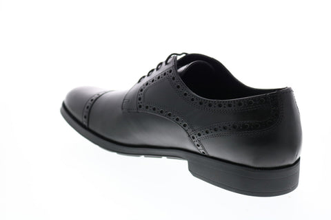Geox U Hilstone 2fit A Mens Black Leather Oxfords & Lace Ups Cap Toe Shoes
