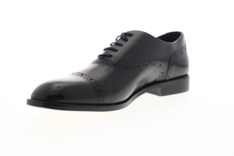 Geox U Saymore U825LA00043C9999 Mens Black Leather Dress Oxfords Shoes