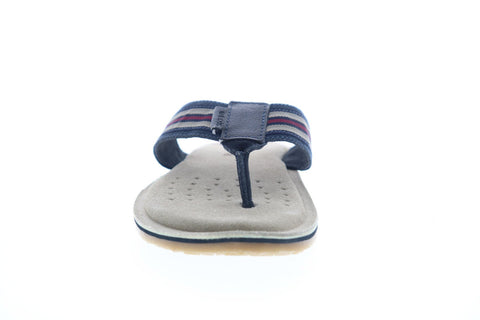 Geox U Artie B Mens Blue Leather Slip On Flip-Flops Sandals Shoes