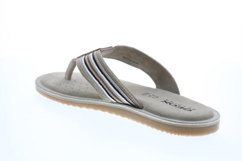 Geox U Artie B Mens Gray Leather Slip On Flip-Flops Sandals Shoes
