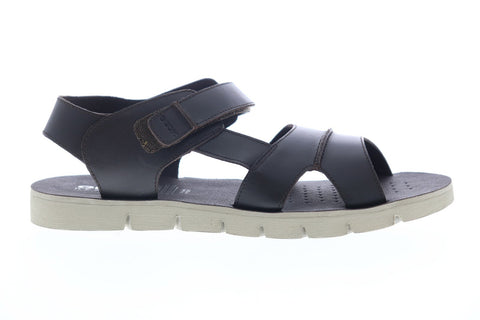 Geox U Glenn E Mens Black Leather Strap Sport Sandals Shoes