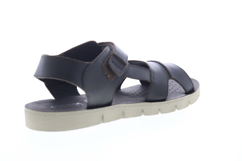 Geox U Glenn E Mens Black Leather Strap Sport Sandals Shoes
