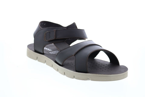 Geox U Glenn F Mens Black Leather Strap Sport Sandals Shoes
