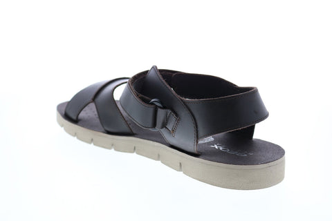 Geox U Glenn F Mens Black Leather Strap Sport Sandals Shoes